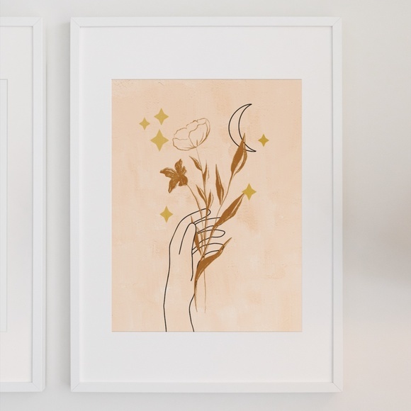 Wall Art Bohemian Celestial Hands Print Poster Illustration Unframed - Picture 4 of 5